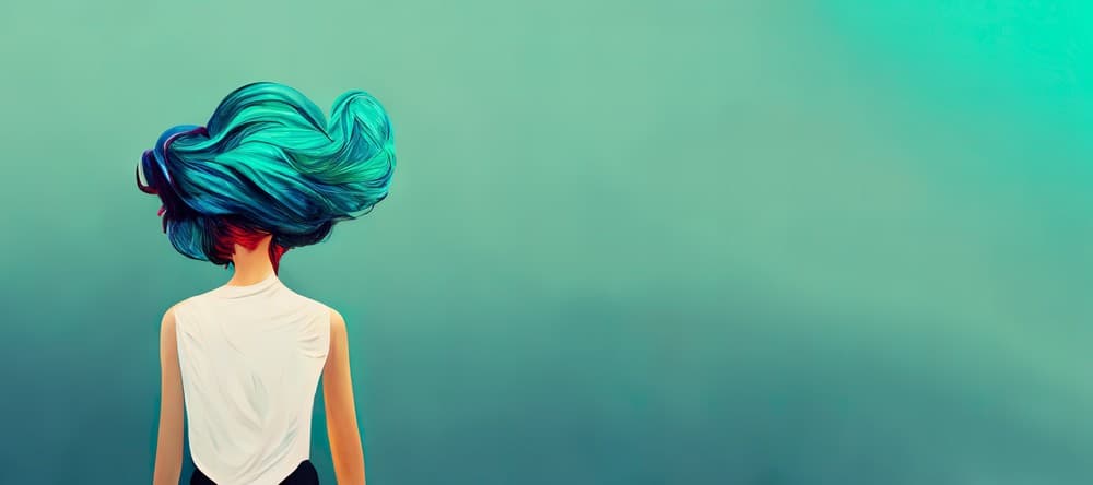 Deskmat thumbnail AI Collection - Aqua Hair
